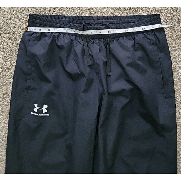 Under Armour Windbreaker Track Pants Mens LARGE Black Mesh Lined Loose Ankle Zip - Picture 4 of 11